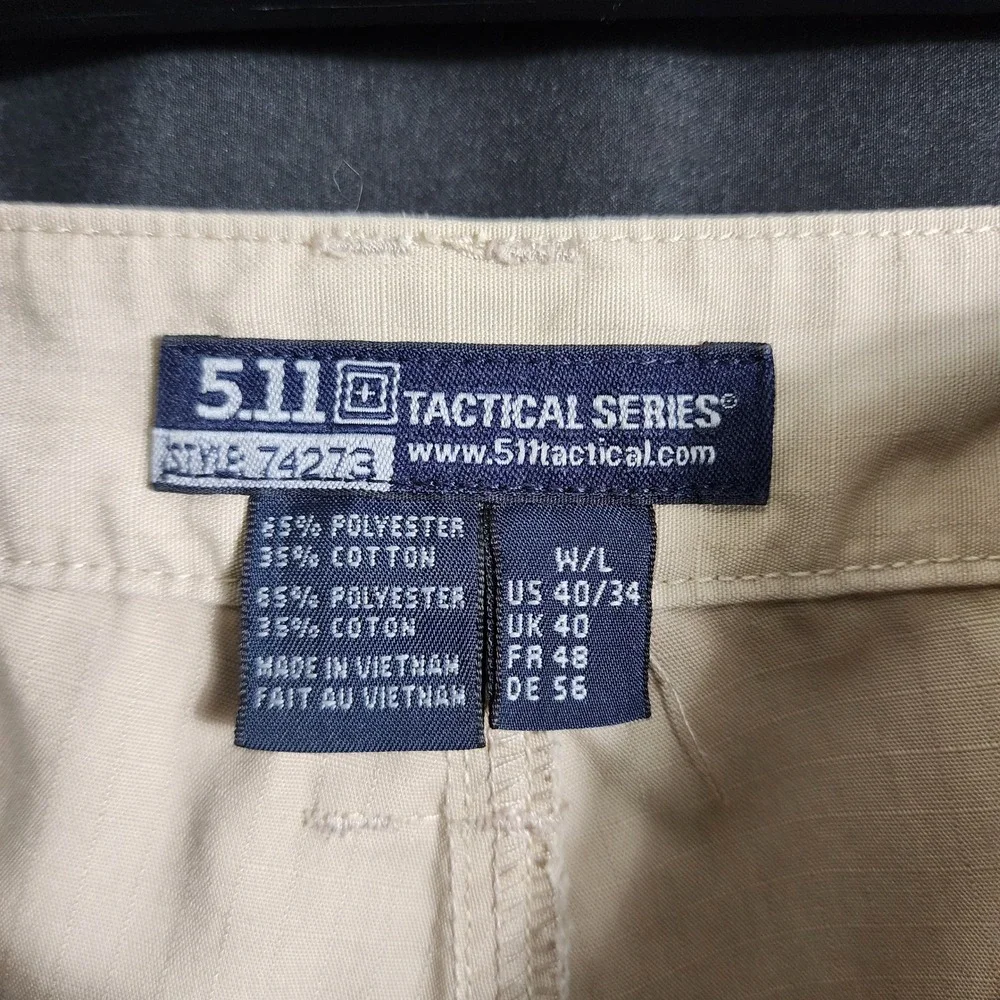 5.11 Tactical Series 74273 Taclite Pro Cargo Pants Mens 40x34 Khaki Tan Ripstop